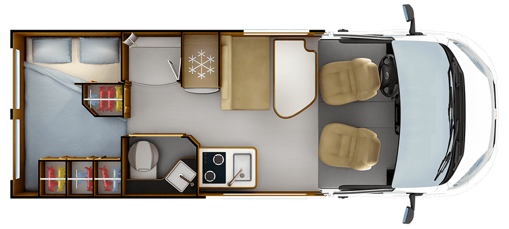 Van am nag 3 couchages Rapido V55